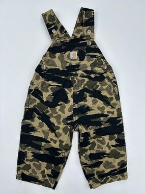 Carhartt Kids Camo Overalls - Olive Green & Black